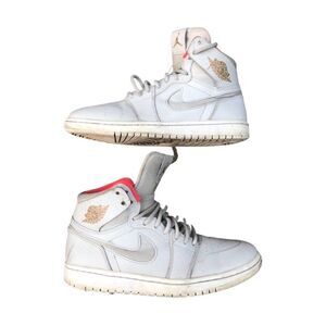 Nike Air Jordan 1 Retro High Nouveau Pure Platinum Crimson Size 8
